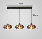 Nordic Smoke Glass Pendant Light for Dining Room