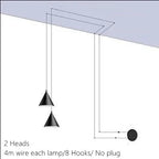Lámpara colgante cónica de hierro minimalista para comedor