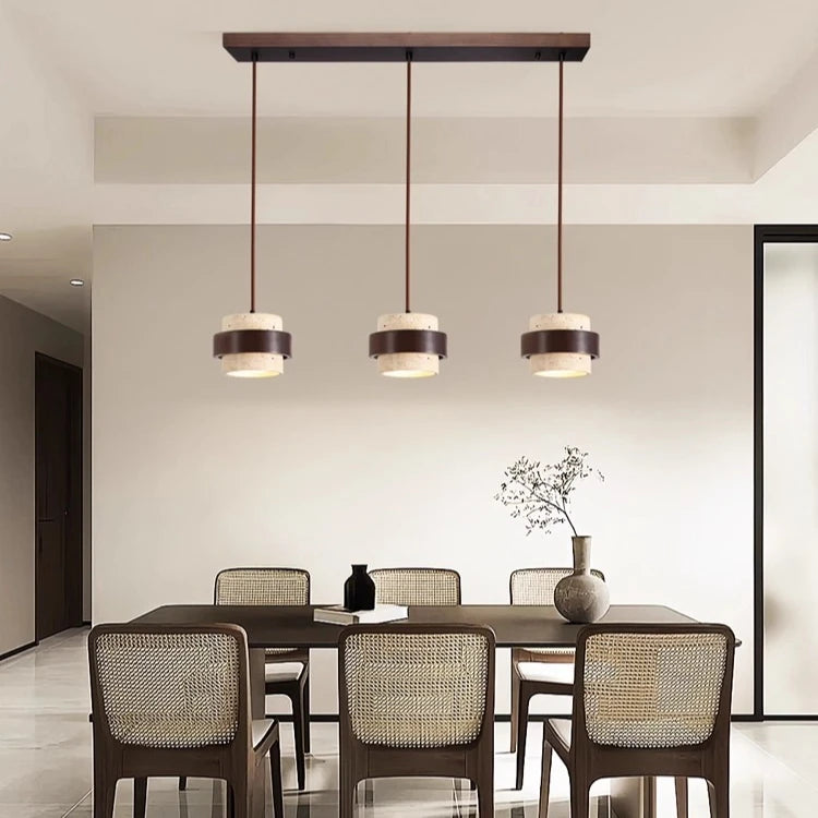 Nordic Wood Stone Pendant Light for Dining Room