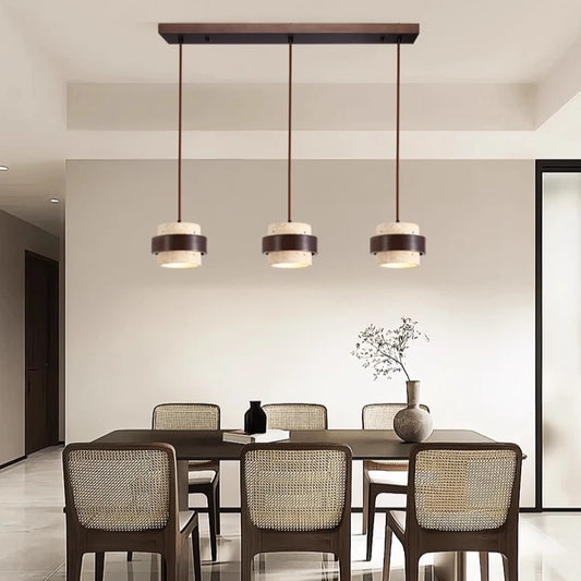 Nordic Wood Stone Pendant Light for Dining Room