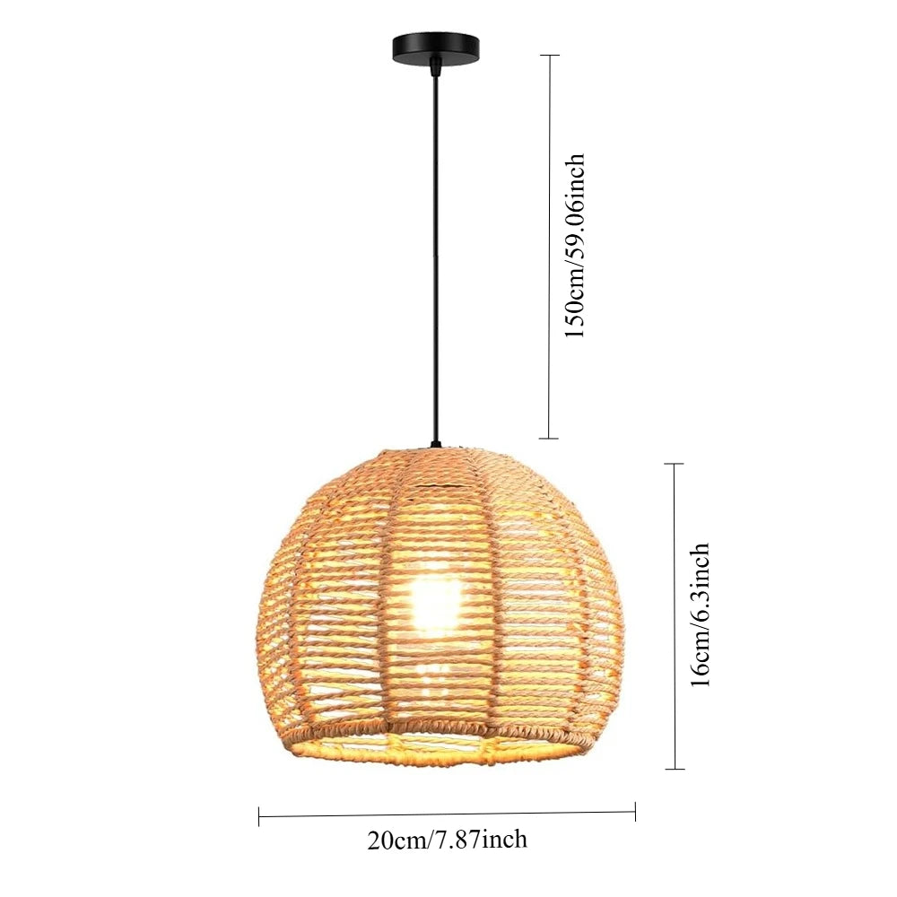 Bohemian Rattan Pendant Light for Dining Room