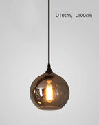 Nordic Smoke Glass Pendant Light for Dining Room