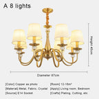 Gold Iron Candle Chandelier Pendant Light