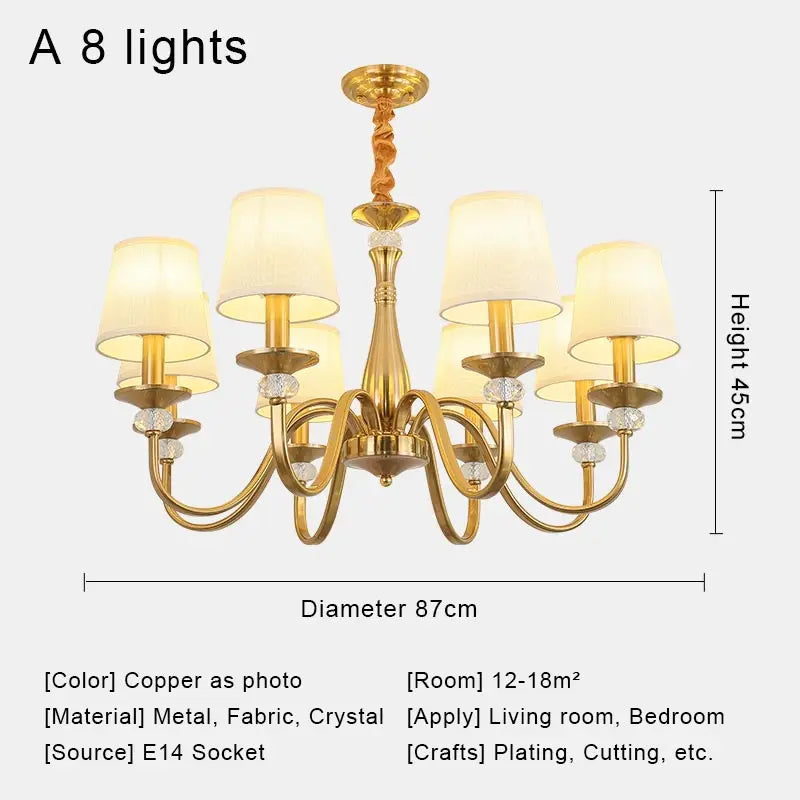 Rustic Iron Crystal Chandelier Pendant Light