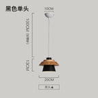 Nordic Wood and Macaron Metal Two Tier Pendant Light for Dining Nook