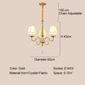 Gold Crystal Chandelier Pendant Light for Living Room