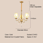 Gold Crystal Chandelier Pendant Light for Living Room