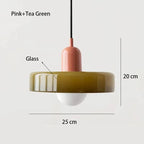 Retro Two Tone Glass Mushroom Pendant Light for Cafe and Dining Room