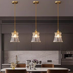 Nordic Glass Pendant Light with Brass Fixture