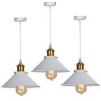 Retro Industrial Black Cone Pendant Light with Brass Fitting for Kitchen