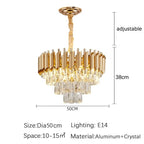 Black Gold Crystal Chandelier Modern Ceiling Light