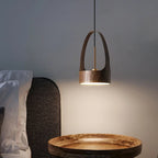 Lámpara colgante de grano de madera nórdica para dormitorio