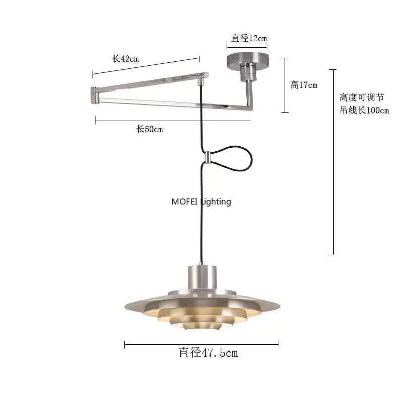 Minimalist Iron Pendant Light with Chrome Accent
