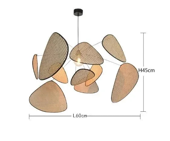 Modern Rattan Petal LED Pendant Lamp