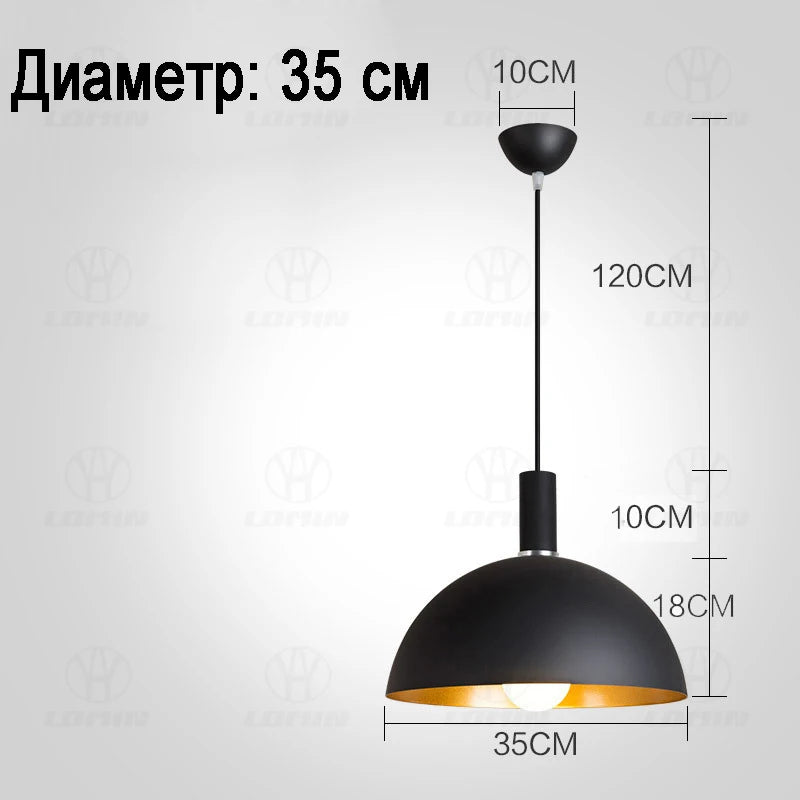 Industrial Black Iron Pendant Light for Dining