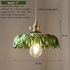 Multi-Style Nordic Pendant Lamp Green Glass Ceiling Lighting Kitchen Island Hand Brass Hanging Light fixtures for Dining Room