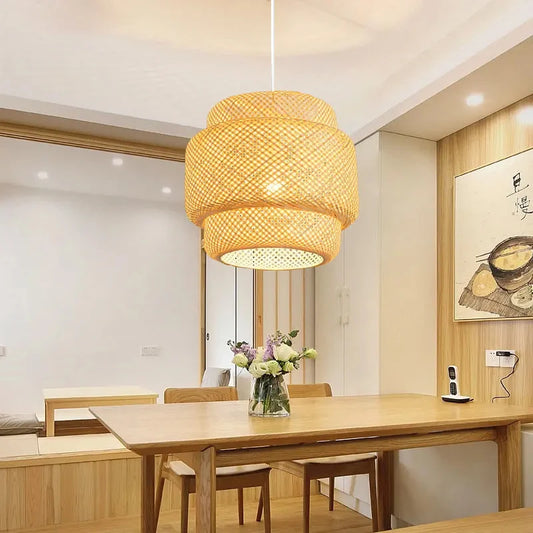 Nordic Bamboo Woven Pendant Light 30cm