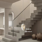 Wabi Sabi Organic Sculpted Pendant Light in White and Gray for Staircase