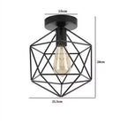 Industrial Iron Geometric Pendant Light for Dining