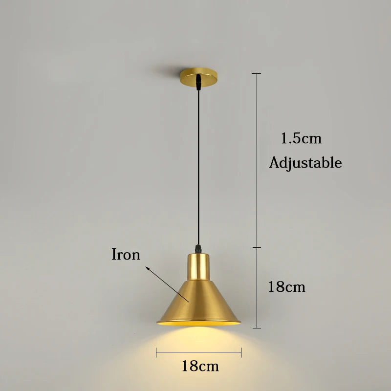 Minimalist Brass Pendant Light for Bedroom