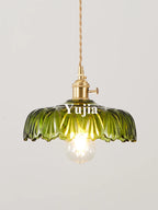 Multi-Style Nordic Pendant Lamp Green Glass Ceiling Lighting Kitchen Island Hand Brass Hanging Light fixtures for Dining Room