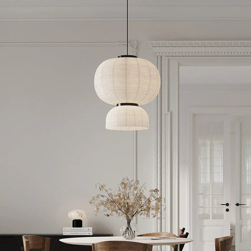 Minimalist Paper Pendant Light Japanese Lantern Design