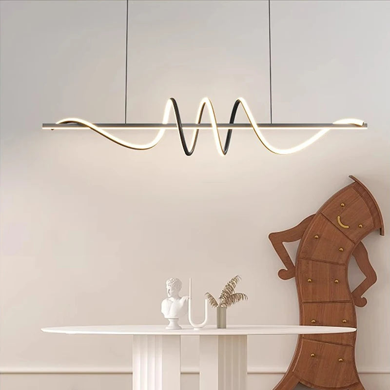 Minimalist LED Pendant Light - Modern Wave Design
