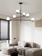 Lámpara colgante minimalista de hierro y cristal para sala de estar