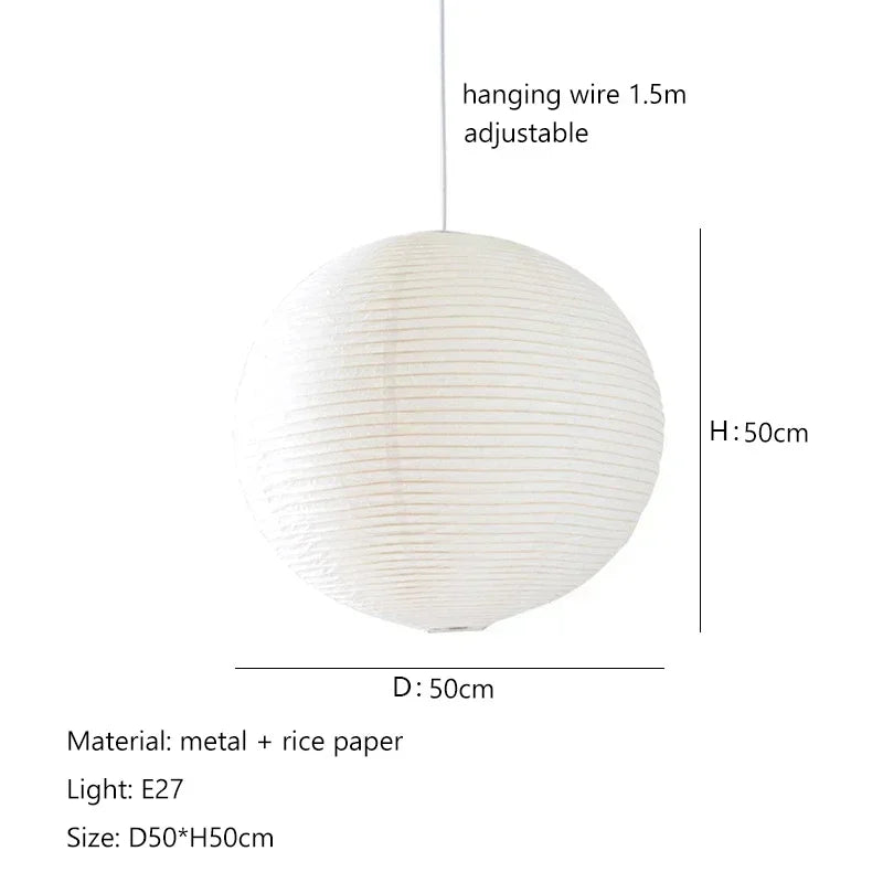 Minimalist Paper Ball Pendant Light for Bedroom