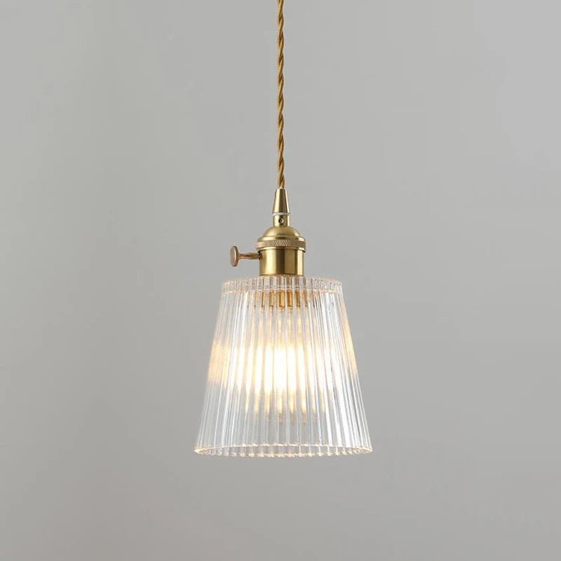 Vintage Nordic Stripe Glass Pendant Lamp