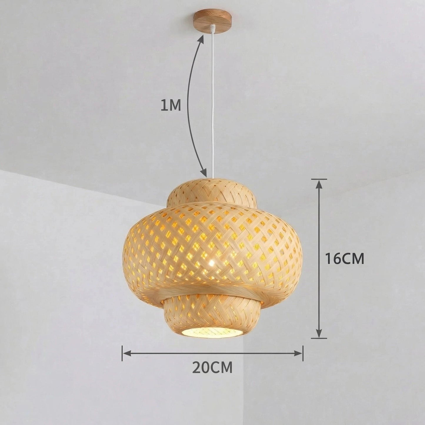 Nordic Bamboo Woven Pendant Light 30cm