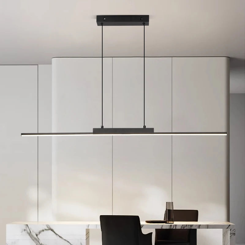 Minimalist Iron Linear Pendant Light for Dining