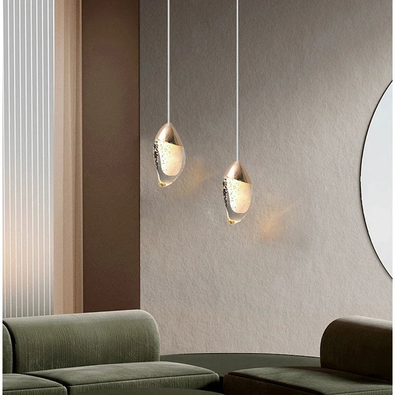 Lámpara colgante de cristal para dormitorio y comedor