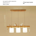 Nordic Wood Pendant Light with Glass Shades