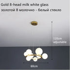 Modern Ring Glass Ball LED Chandelier Iron Frame
