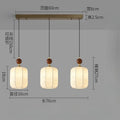 Minimalist Textile Pendant Light with Wood Accent