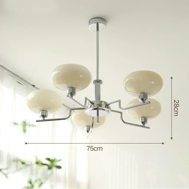 Retro Glass Ball Pendant Light Iron Chandelier