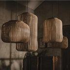 Wabi-sabi Rattan Hand-woven Pendant Light