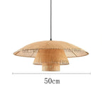 Vintage Rattan Pendant Lamp Handmade Suspension