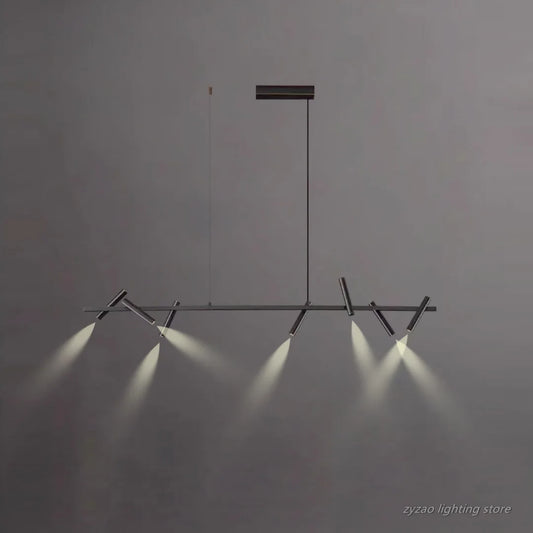 Minimalist Iron Pendant Light with Adjustable Spots