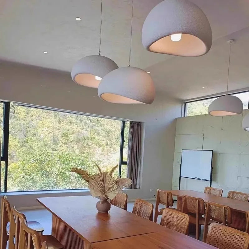 Lámpara colgante de tela minimalista para comedor