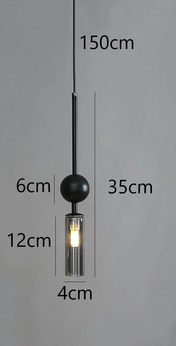 Nordic Light Luxury Pendant Lights Gold Black Iron Art Chandeliers LED Restaurant Bedroom Bedside Glass Decoration Hanging Lamp