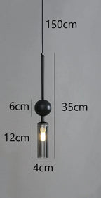 Nordic Light Luxury Pendant Lights Gold Black Iron Art Chandeliers LED Restaurant Bedroom Bedside Glass Decoration Hanging Lamp