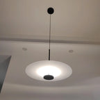 Minimalist Black Metal Disc Pendant Light for Dining