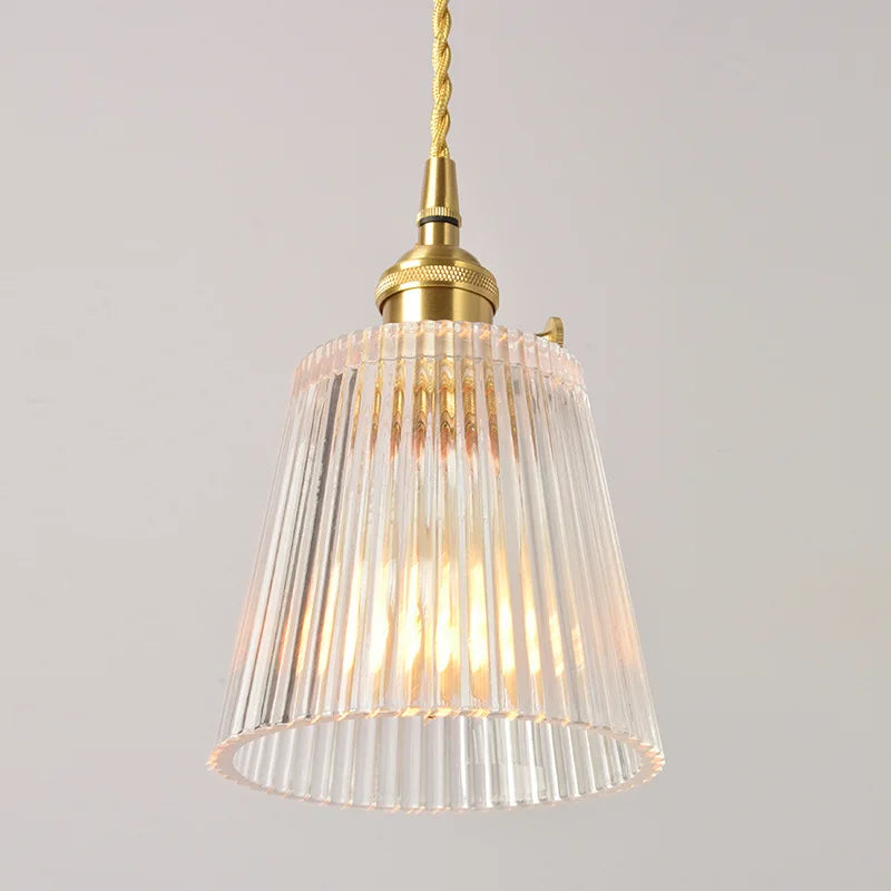 Vintage Nordic Stripe Glass Pendant Lamp