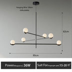 Lámpara colgante minimalista de hierro y cristal para sala de estar