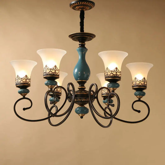 French Style Ceramic LED Chandelier - Classic Design