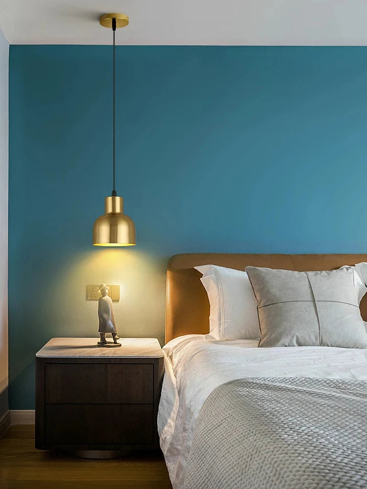 Lámpara colgante minimalista de latón para dormitorio