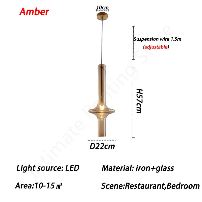 Nordic Glass Tube Pendant Light Minimalist Design