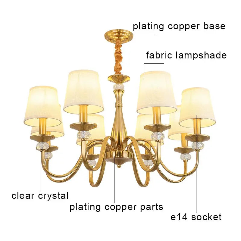 Rustic Iron Crystal Chandelier Pendant Light